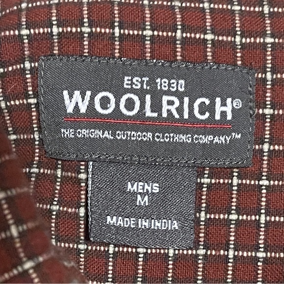 Woolrich Button Up Long Sleeve‎ Thick Red Check Shirt Men’s Medium Vintage - Picture 2 of 9